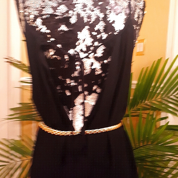 Black sheer high low dress - Picture 3 of 7